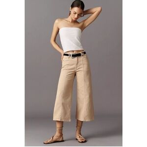 Maeve The Delaney Crop Clean Front Seam High-Rise
Wide Leg Jeans Neutral